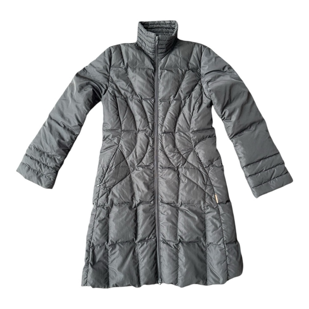VTG Moncler Women's Luxury Quilted Puffer Black Long Down Coat Jacket Size: 2